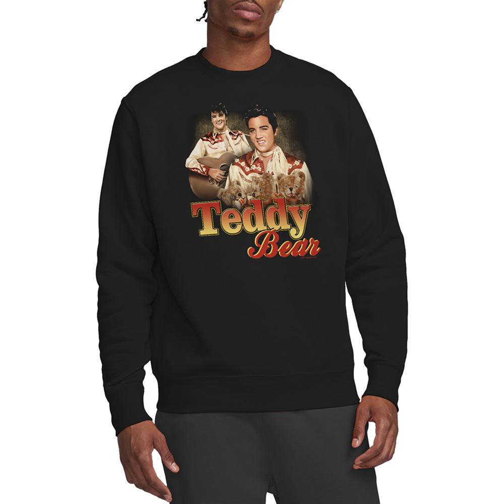 Black - Side - Elvis Unisex Adult Teddy Bear Sweatshirt