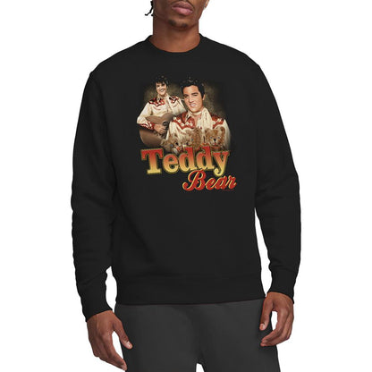 Black - Side - Elvis Unisex Adult Teddy Bear Sweatshirt