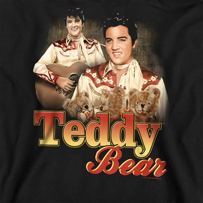 Black - Pack Shot - Elvis Unisex Adult Teddy Bear Sweatshirt
