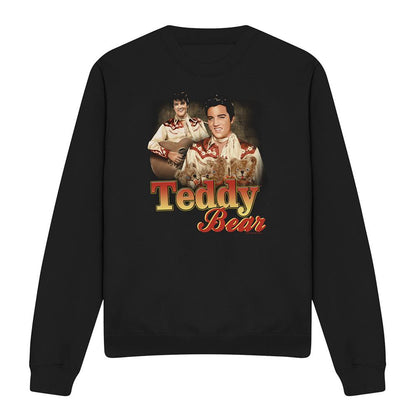 Black - Front - Elvis Unisex Adult Teddy Bear Sweatshirt