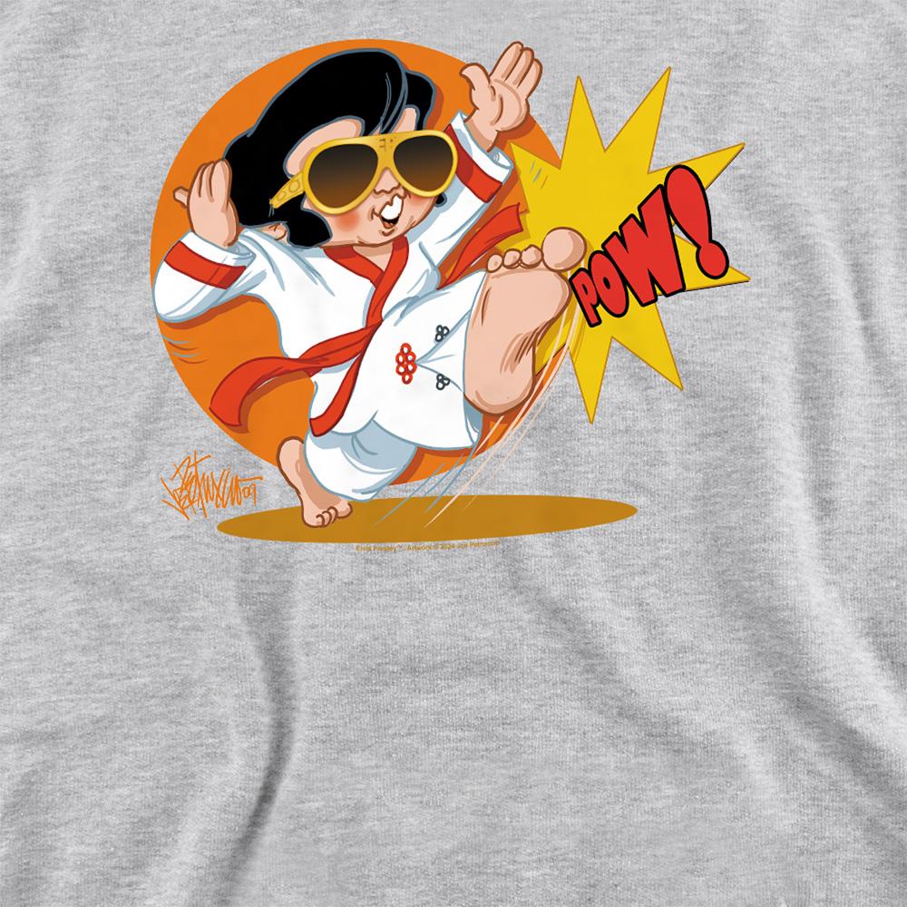 Athletic Heather - Pack Shot - Elvis Unisex Adult Karate King Sweatshirt