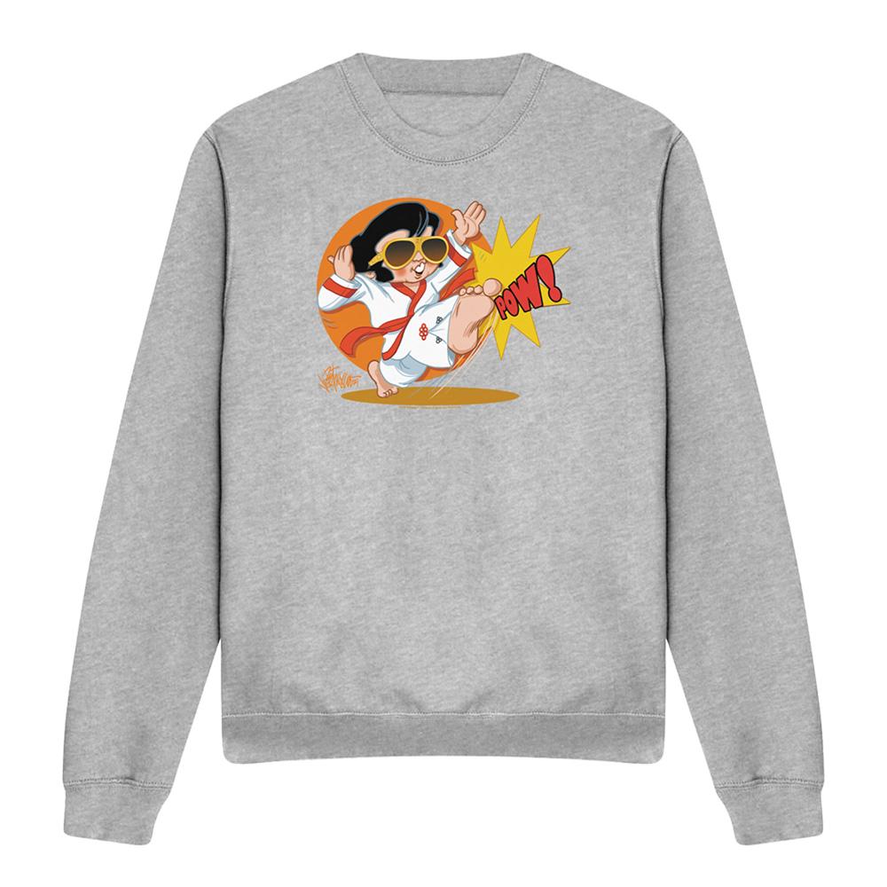 Athletic Heather - Front - Elvis Unisex Adult Karate King Sweatshirt