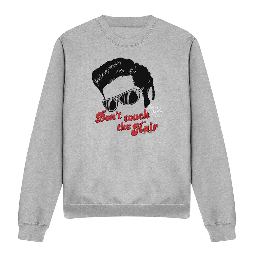 Athletic Heather - Front - Elvis Unisex Adult Don´t Touch The Hair 2 Sweatshirt