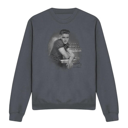 Charcoal - Front - Elvis Unisex Adult Trouble Sweatshirt