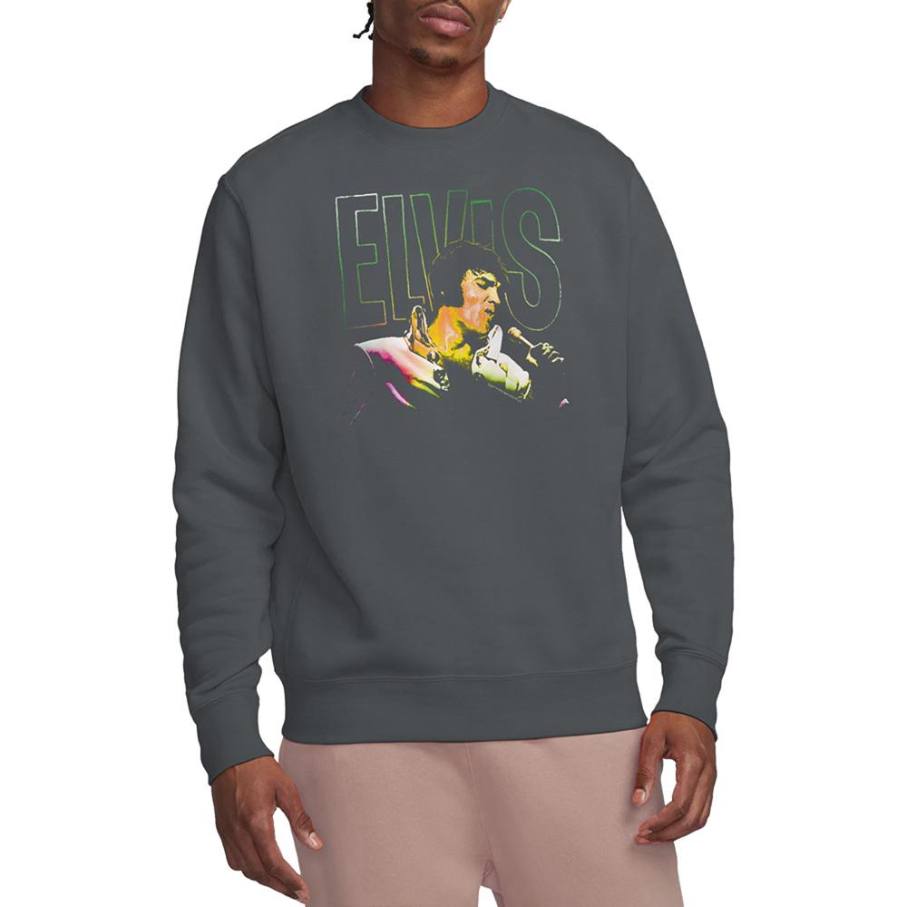 Charcoal - Side - Elvis Unisex Adult Multicoloured Sweatshirt