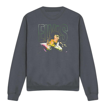 Charcoal - Front - Elvis Unisex Adult Multicoloured Sweatshirt