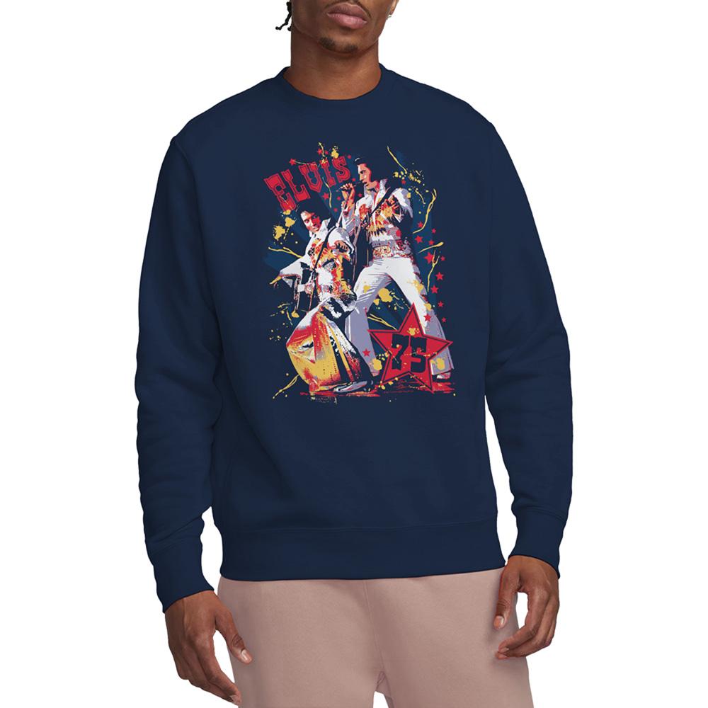 Navy - Side - Elvis Unisex Adult Eagle Sweatshirt