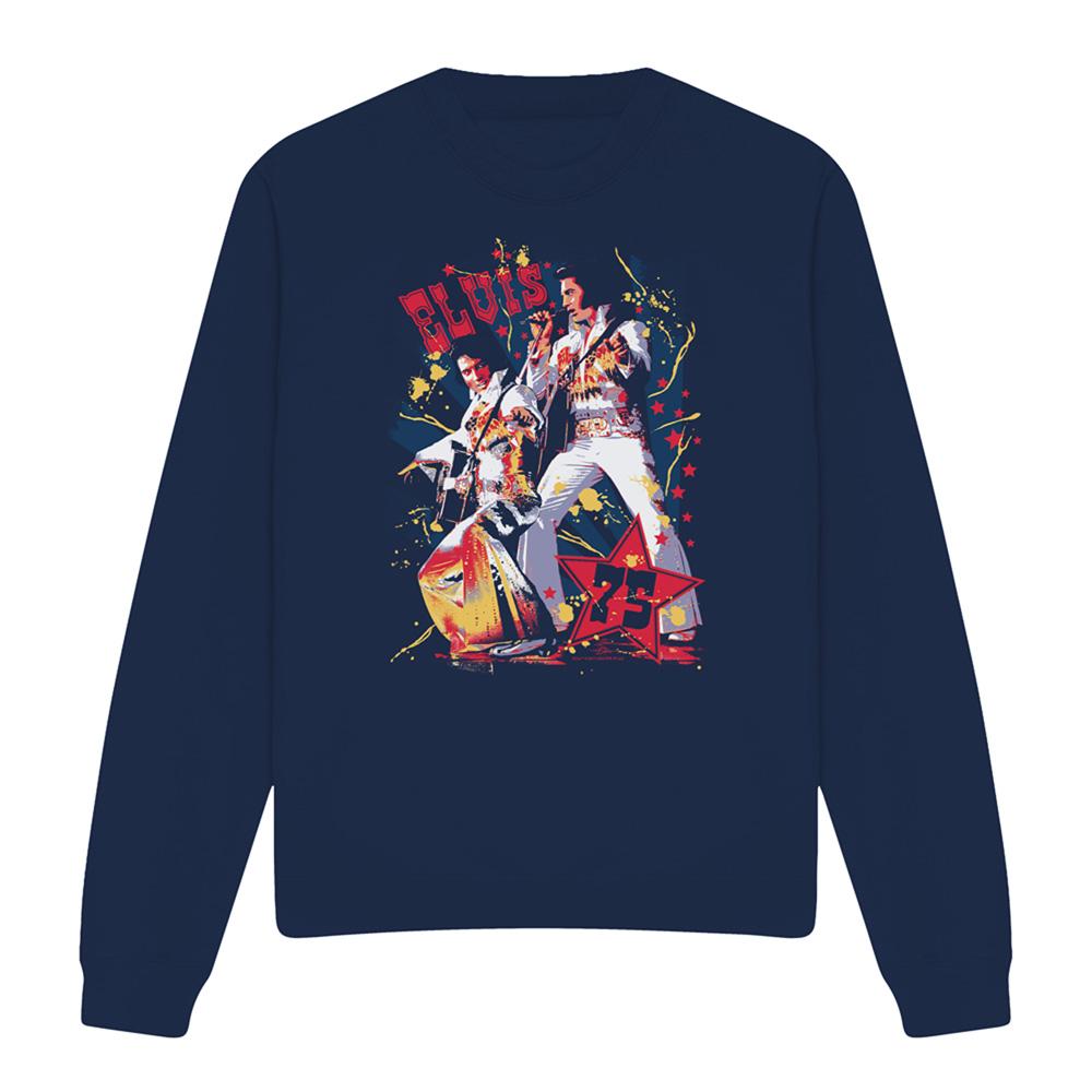 Navy - Front - Elvis Unisex Adult Eagle Sweatshirt