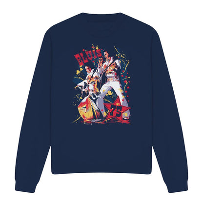 Navy - Front - Elvis Unisex Adult Eagle Sweatshirt