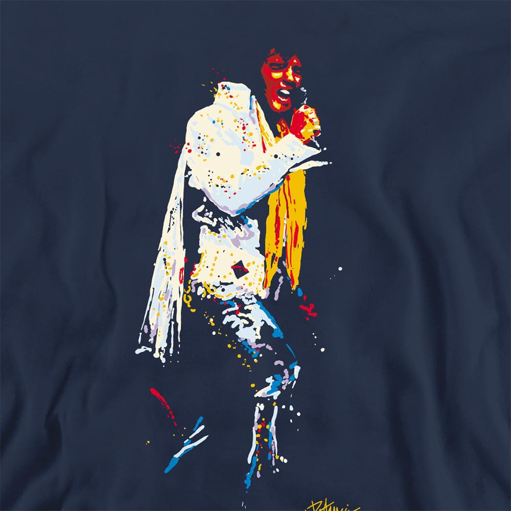 Navy - Pack Shot - Elvis Unisex Adult Yellow Scarf Sweatshirt