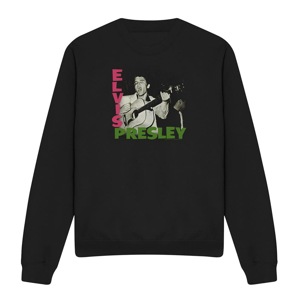 Black - Front - Elvis Unisex Adult Album Sweatshirt