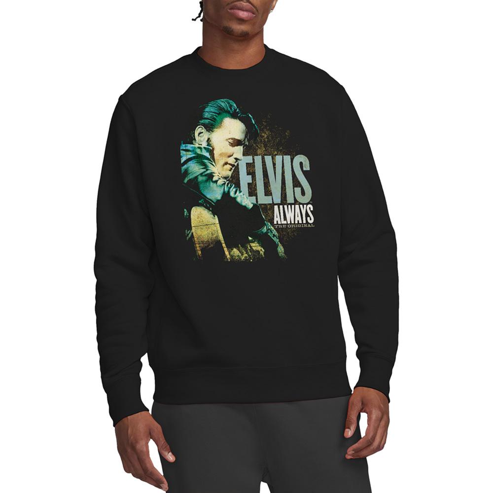 Black - Side - Elvis Presley Unisex Adult Always The Original Sweatshirt