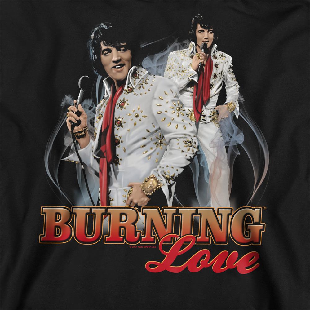 Black - Pack Shot - Elvis Unisex Adult Burning Love Sweatshirt