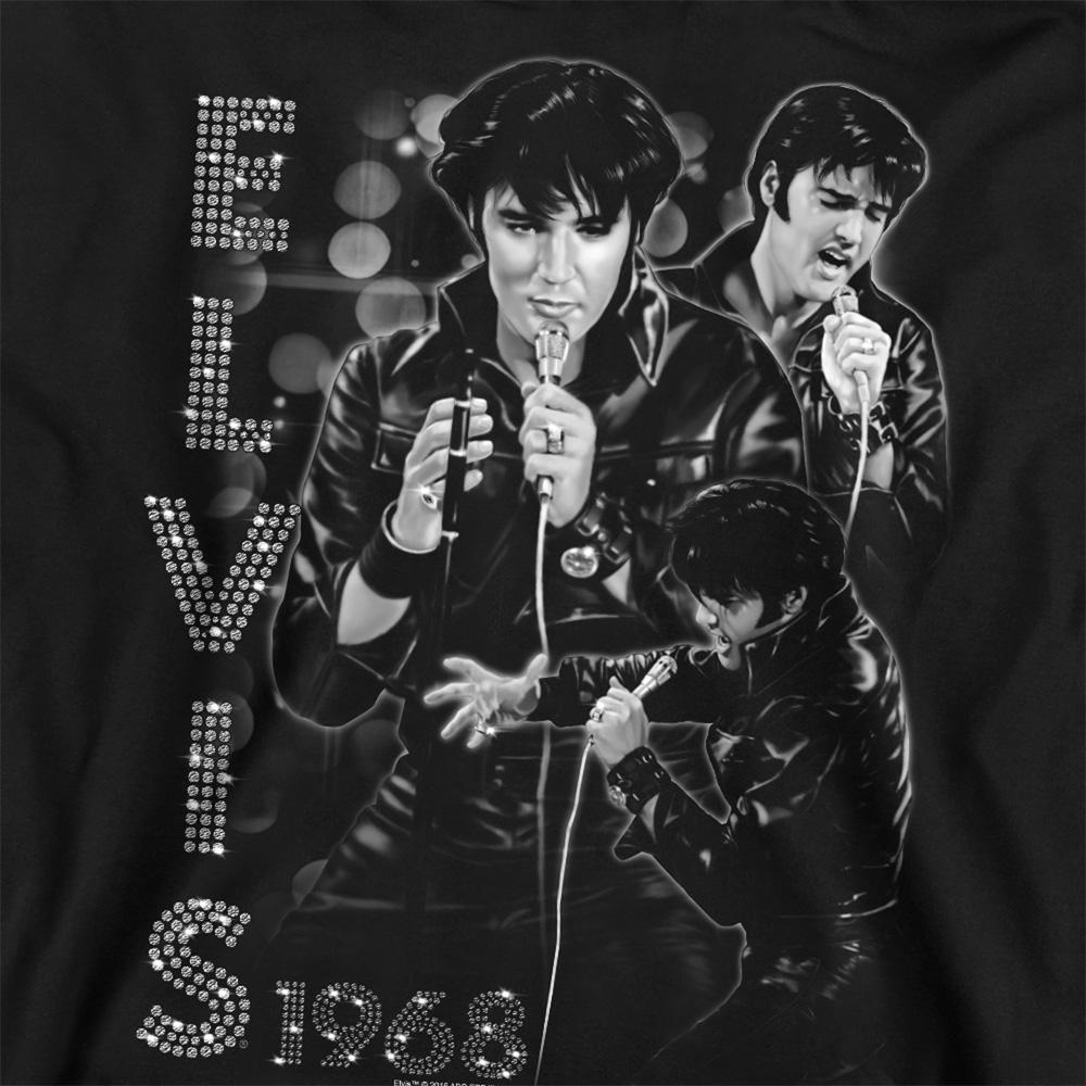 Black - Pack Shot - Elvis Unisex Adult Leathered Sweatshirt