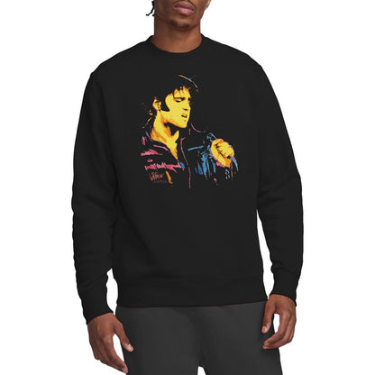 Black - Side - Elvis Presley Unisex Adult Neon Sweatshirt