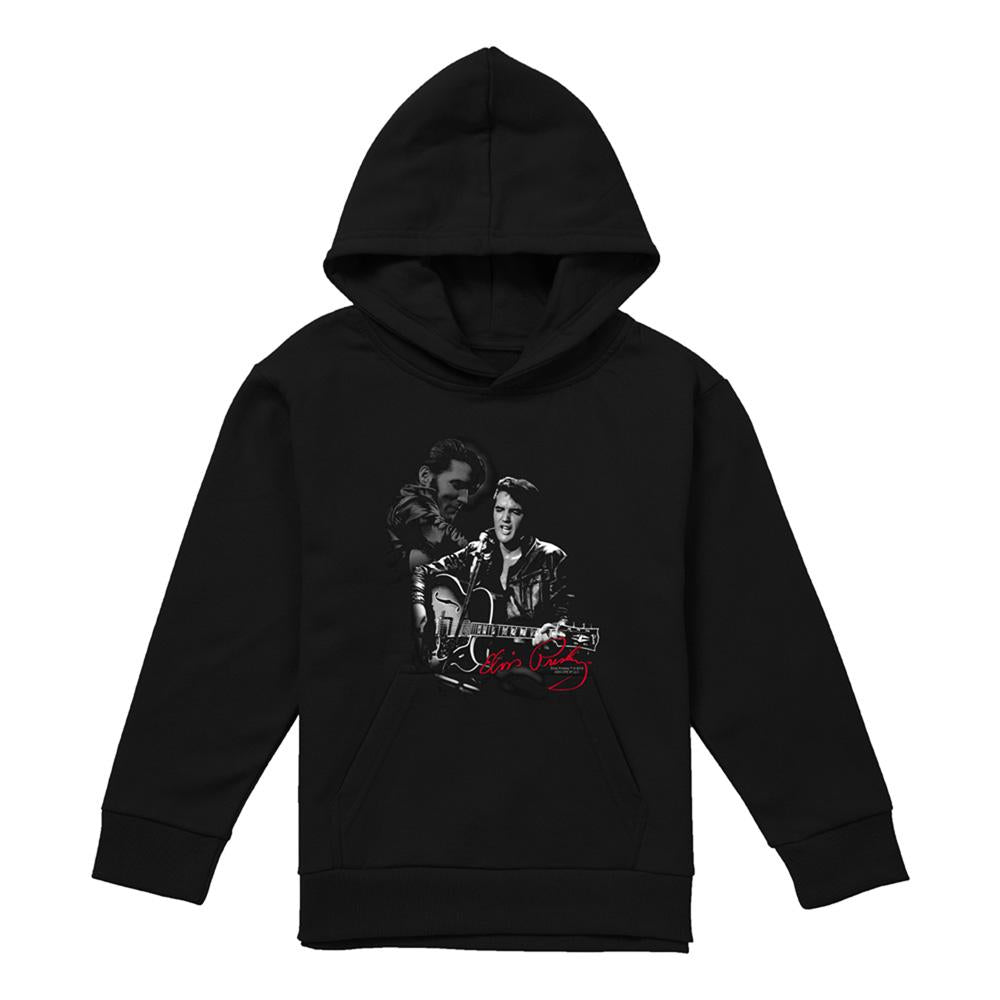 Black - Front - Elvis Presley Childrens-Kids Show Stopper Hoodie