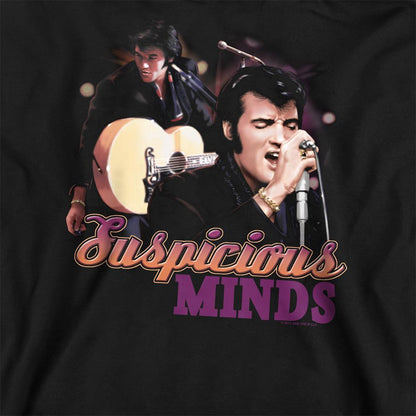 Black - Pack Shot - Elvis Unisex Adult Suspicious Minds Sweatshirt