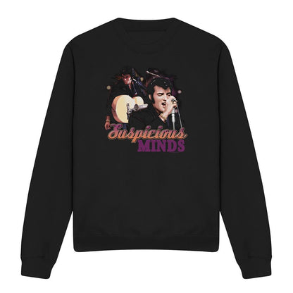 Black - Front - Elvis Unisex Adult Suspicious Minds Sweatshirt