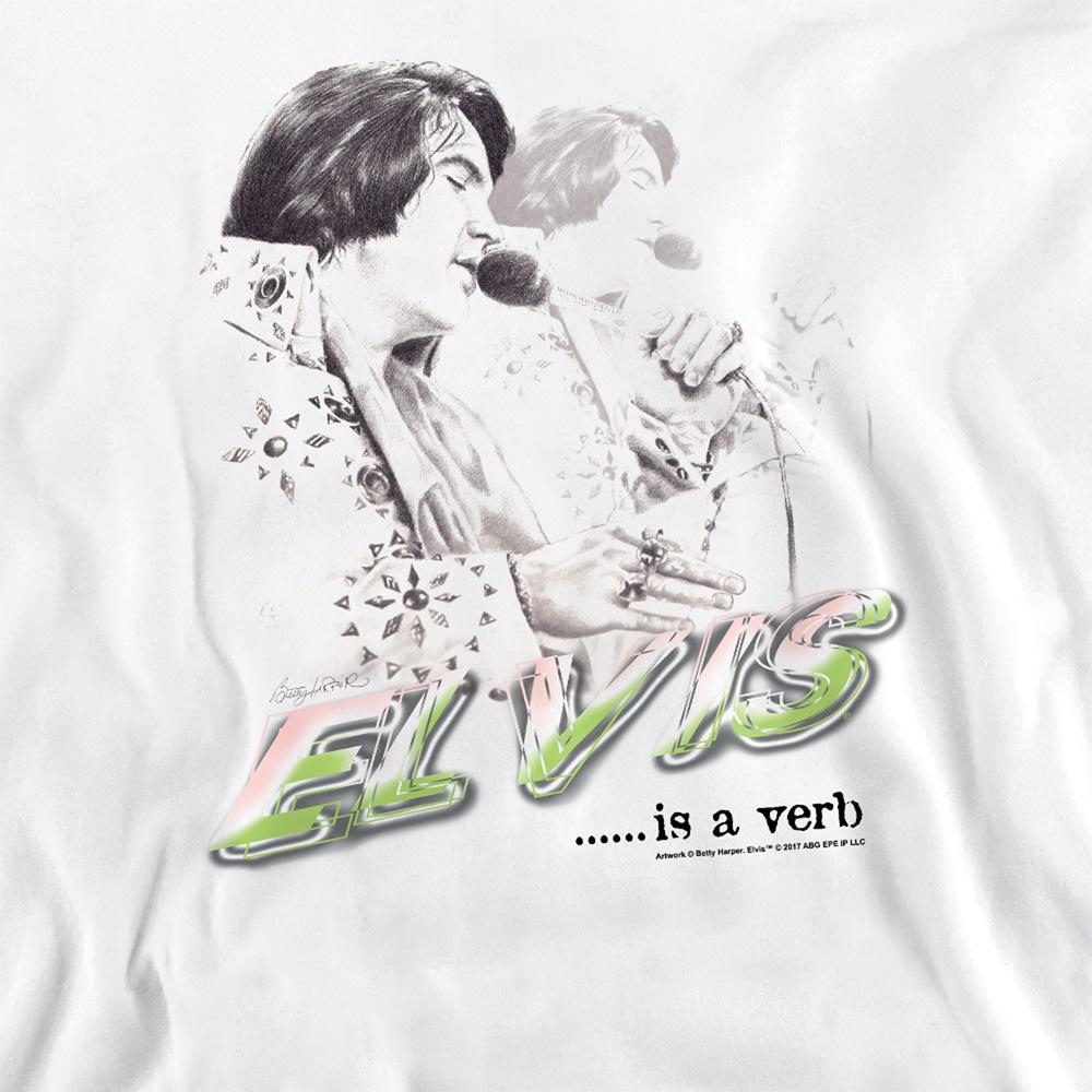 White - Pack Shot - Elvis Unisex Adult Is A Verb Sweatshirt