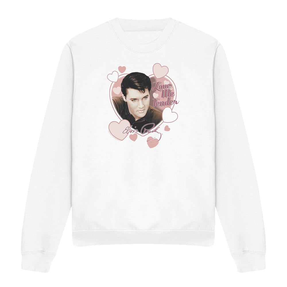 White - Front - Elvis Presley Unisex Adult Love Me Tender Sweatshirt