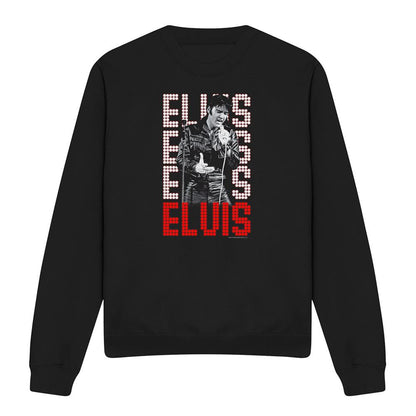 Black - Front - Elvis Presley Unisex Adult 1968 Sweatshirt