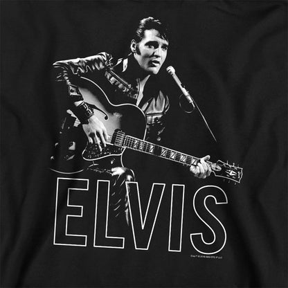 Black - Pack Shot - Elvis Presley Unisex Adult Guitar In Hand Sweatshirt