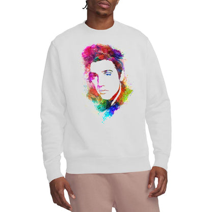 White - Side - Elvis Presley Unisex Adult Watercolour Sweatshirt