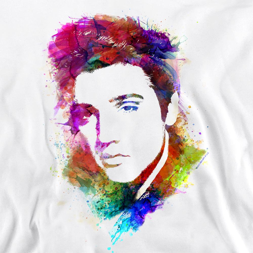 White - Pack Shot - Elvis Presley Unisex Adult Watercolour Sweatshirt