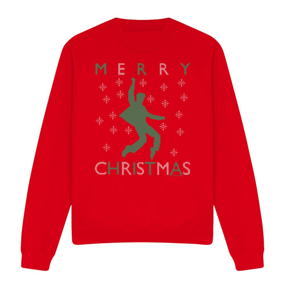 Red - Front - Elvis Presley Unisex Adult Dancing Ugly Christmas Sweatshirt