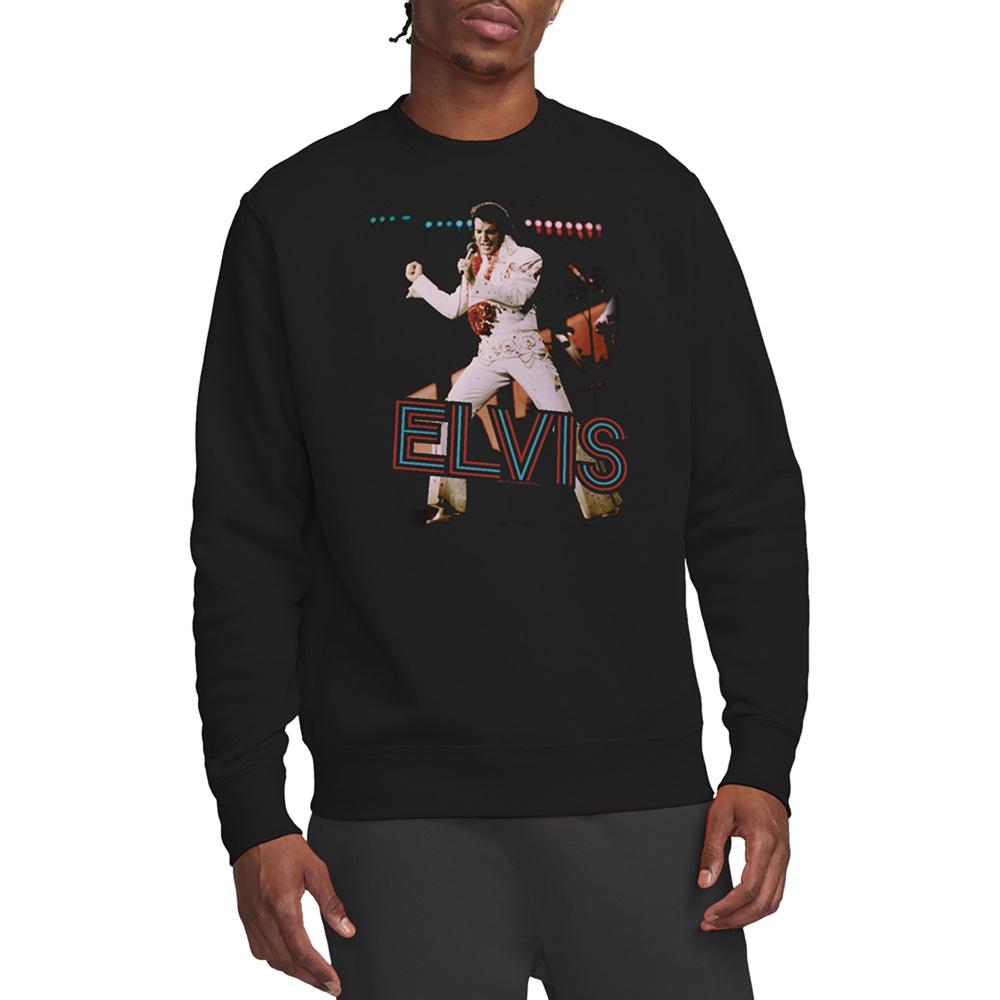 Black - Side - Elvis Presley Unisex Adult Hit The Lights Sweatshirt