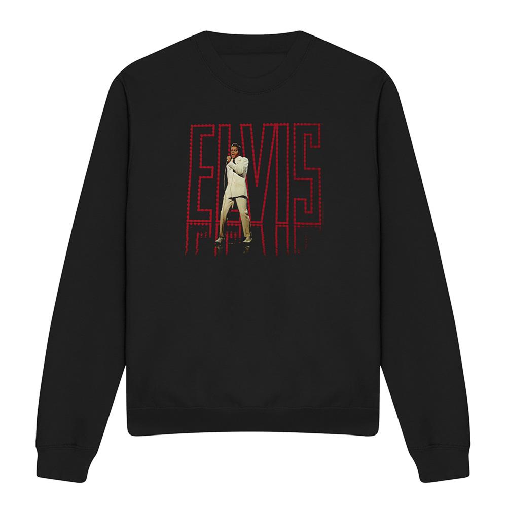 Black - Front - Elvis Presley Unisex Adult 68 Album Sweatshirt