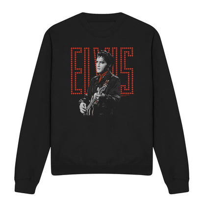 Black - Front - Elvis Presley Unisex Adult Red Guitarman Sweatshirt