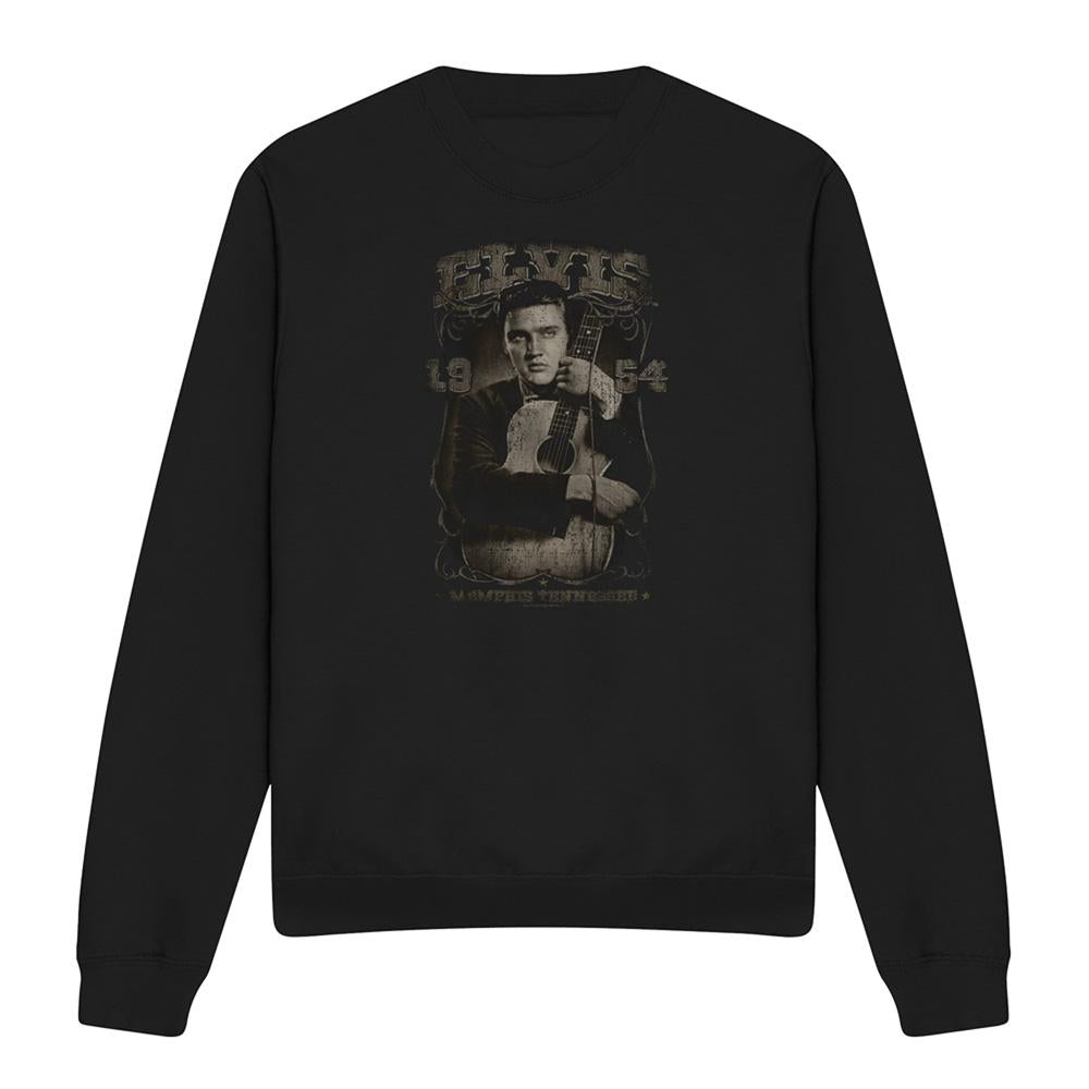 Black - Front - Elvis Presley Unisex Adult 1954 Sweatshirt