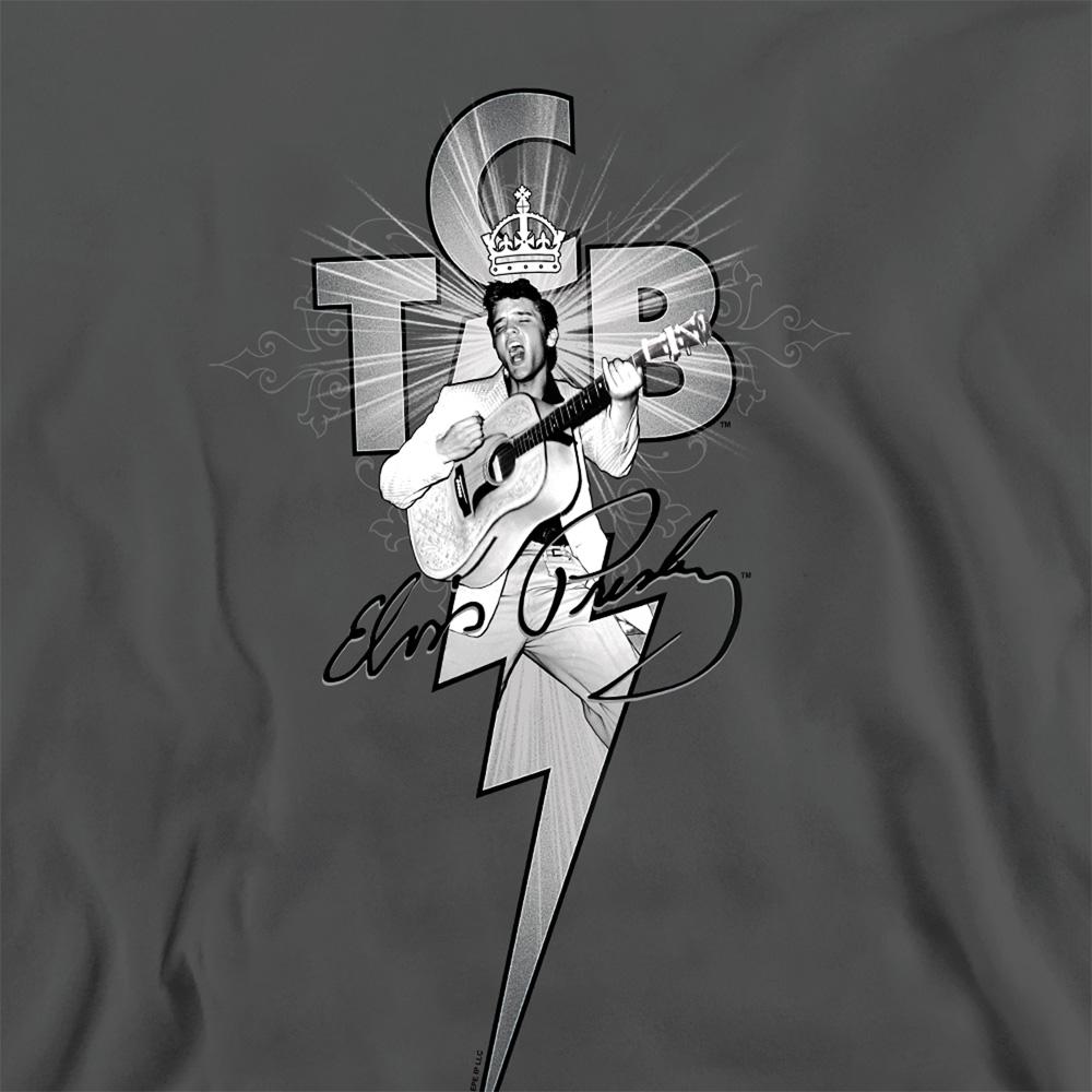 Charcoal - Pack Shot - Elvis Presley Unisex Adult Tcb Ornate Sweatshirt