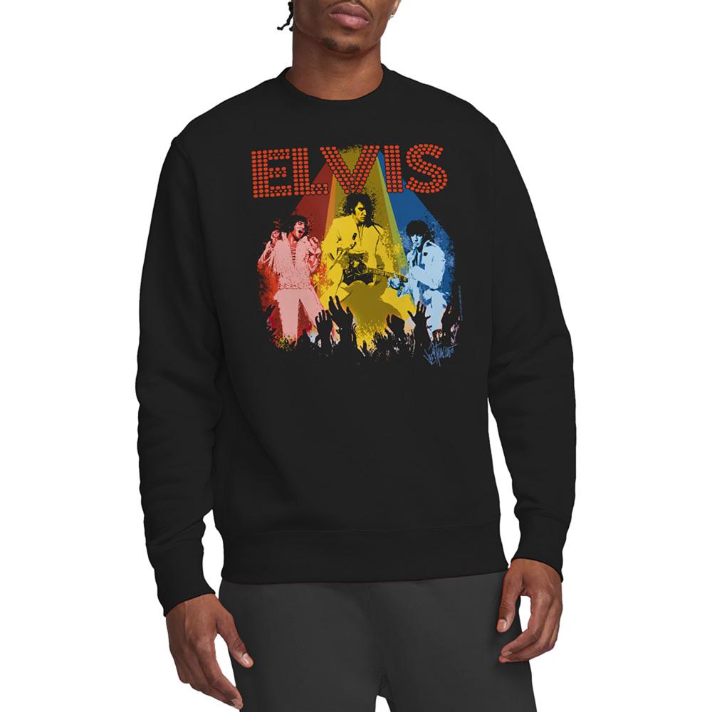 Black - Side - Elvis Presley Unisex Adult Vegas Remembered Sweatshirt