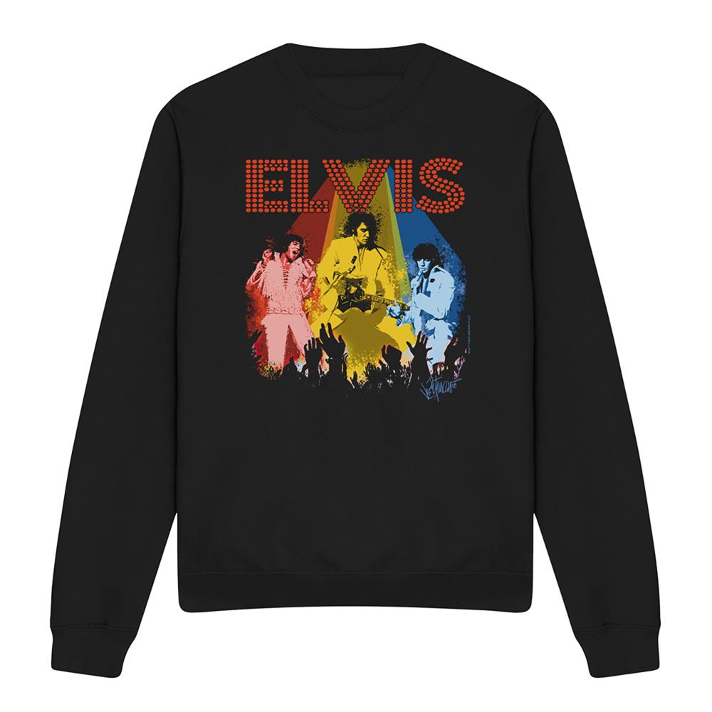 Black - Front - Elvis Presley Unisex Adult Vegas Remembered Sweatshirt