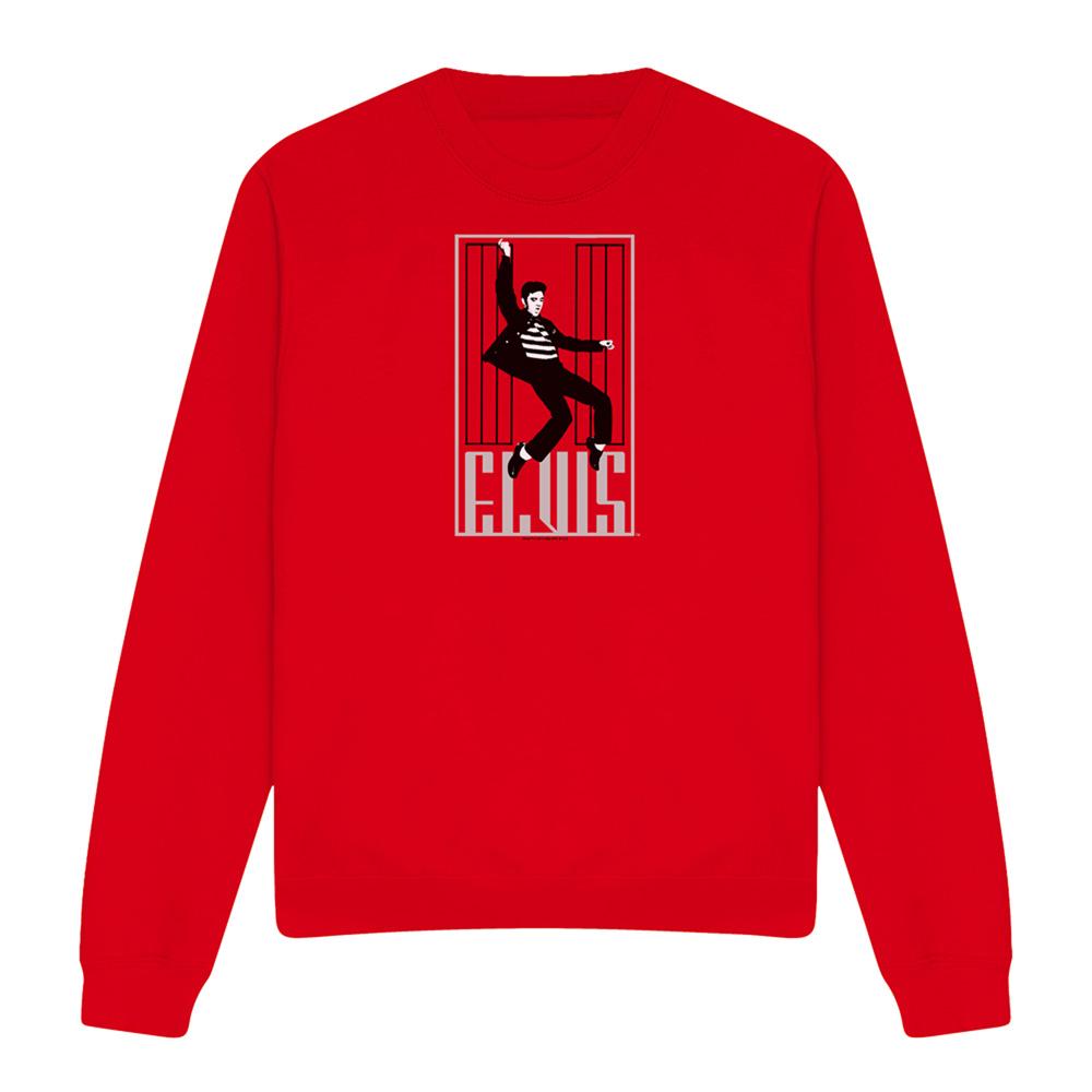 Red - Front - Elvis Presley Unisex Adult One Jailhouse Sweatshirt