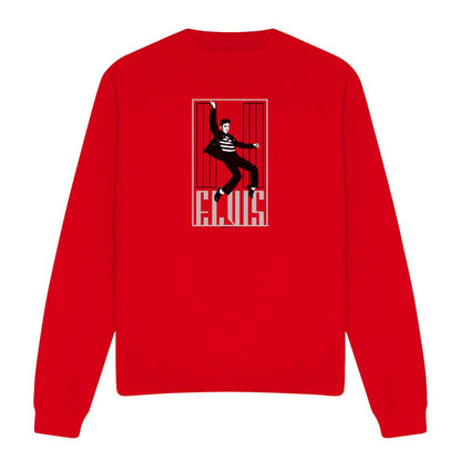 Red - Front - Elvis Presley Unisex Adult One Jailhouse Sweatshirt