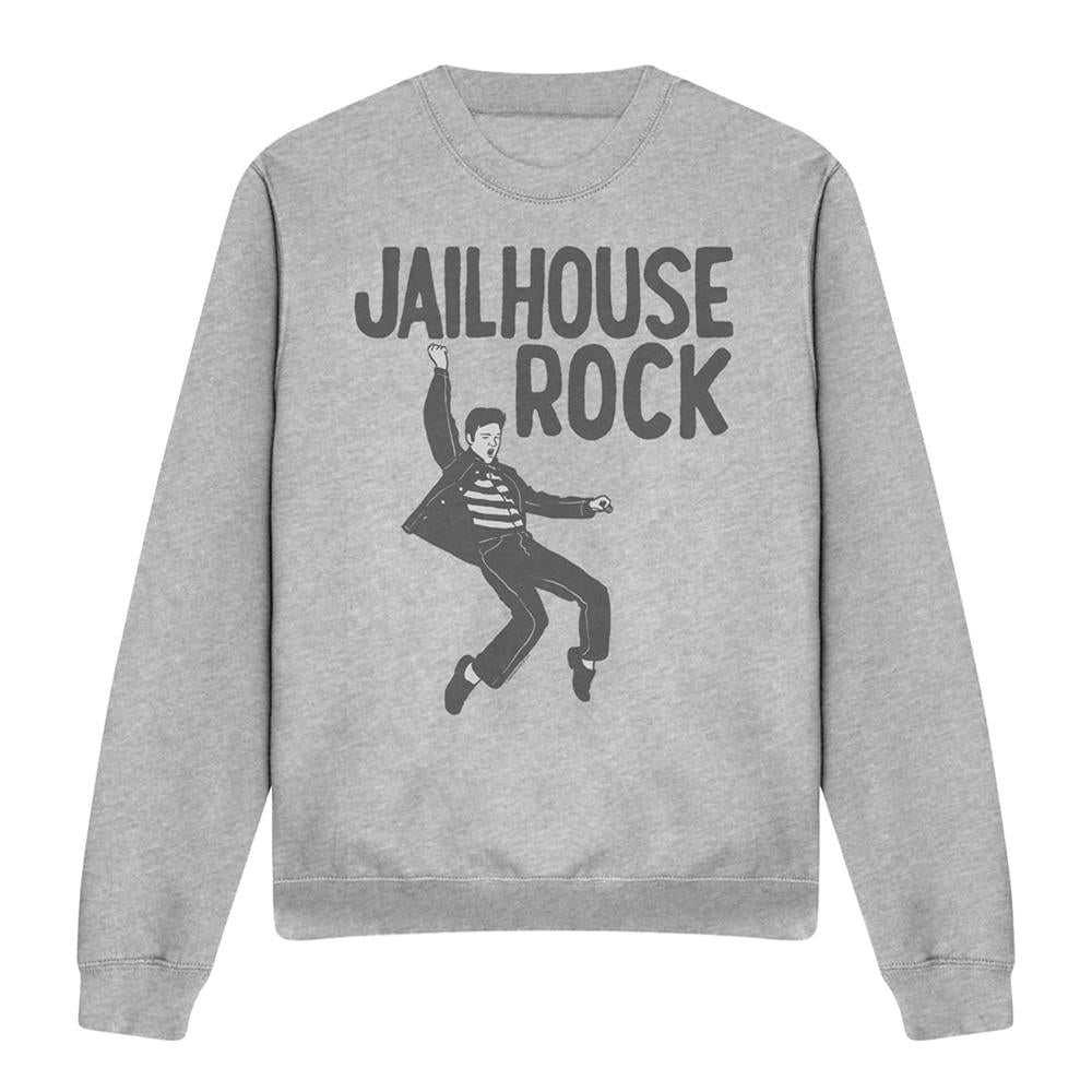 Athletic Heather - Front - Elvis Presley Unisex Adult Jailhouse Rock Sweatshirt