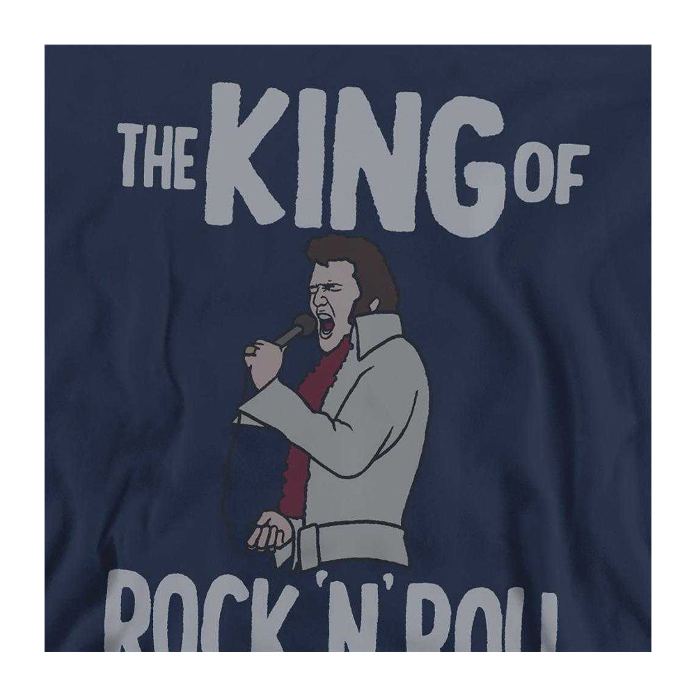 Navy - Side - Elvis Presley Unisex Adult King Of Rock N Roll Sweatshirt