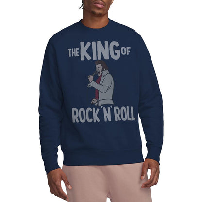 Navy - Lifestyle - Elvis Presley Unisex Adult King Of Rock N Roll Sweatshirt
