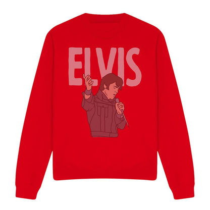 Red - Front - Elvis Presley Unisex Adult 68 Special Sweatshirt