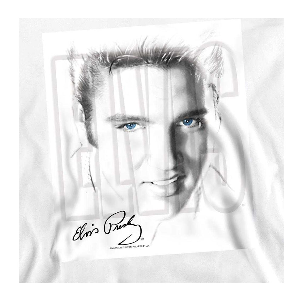 White - Side - Elvis Presley Unisex Adult Blue Eyes Sweatshirt