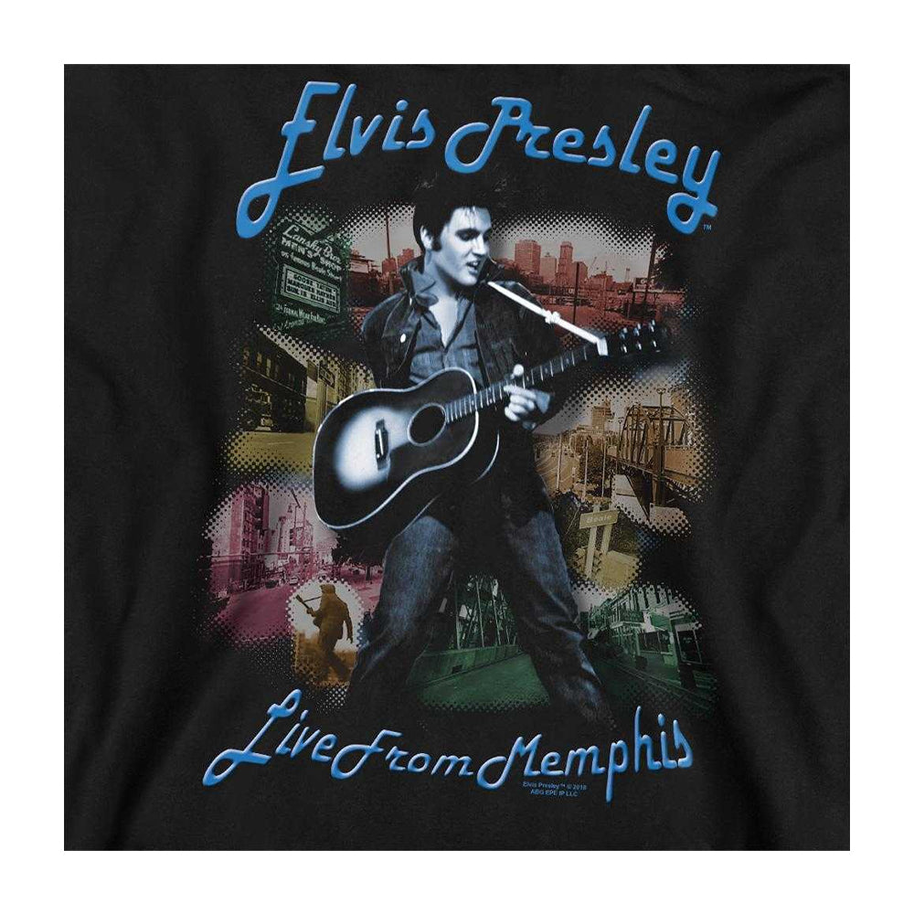 Black - Side - Elvis Presley Unisex Adult Memphis Sweatshirt