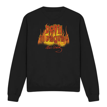 Black - Front - Elvis Presley Unisex Adult Devil In Disguise Sweatshirt