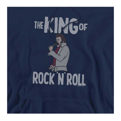 Navy - Side - Elvis Presley Unisex Adult King Of Rock N Roll Hoodie