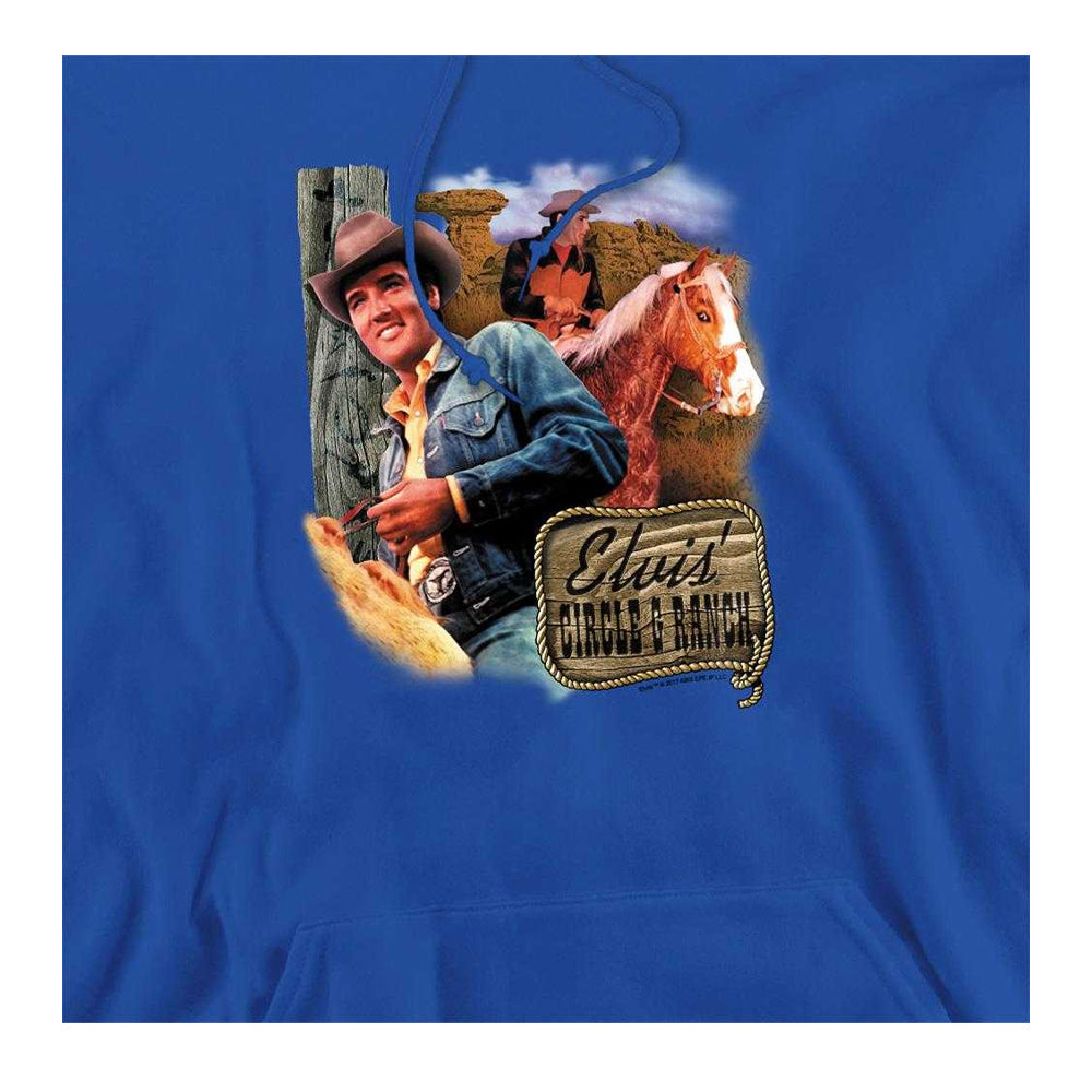 Royal Blue - Side - Elvis Presley Unisex Adult Ranch Hoodie
