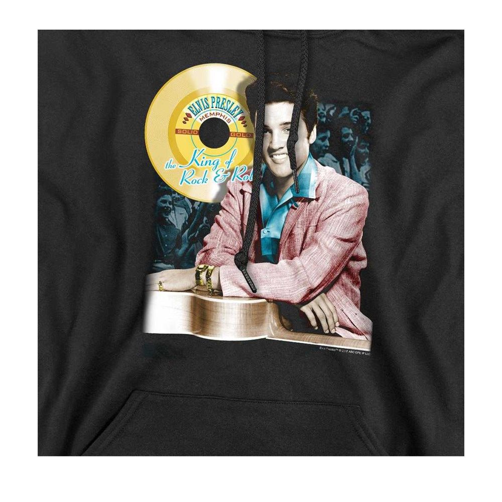 Black - Side - Elvis Presley Unisex Adult Gold Record Hoodie