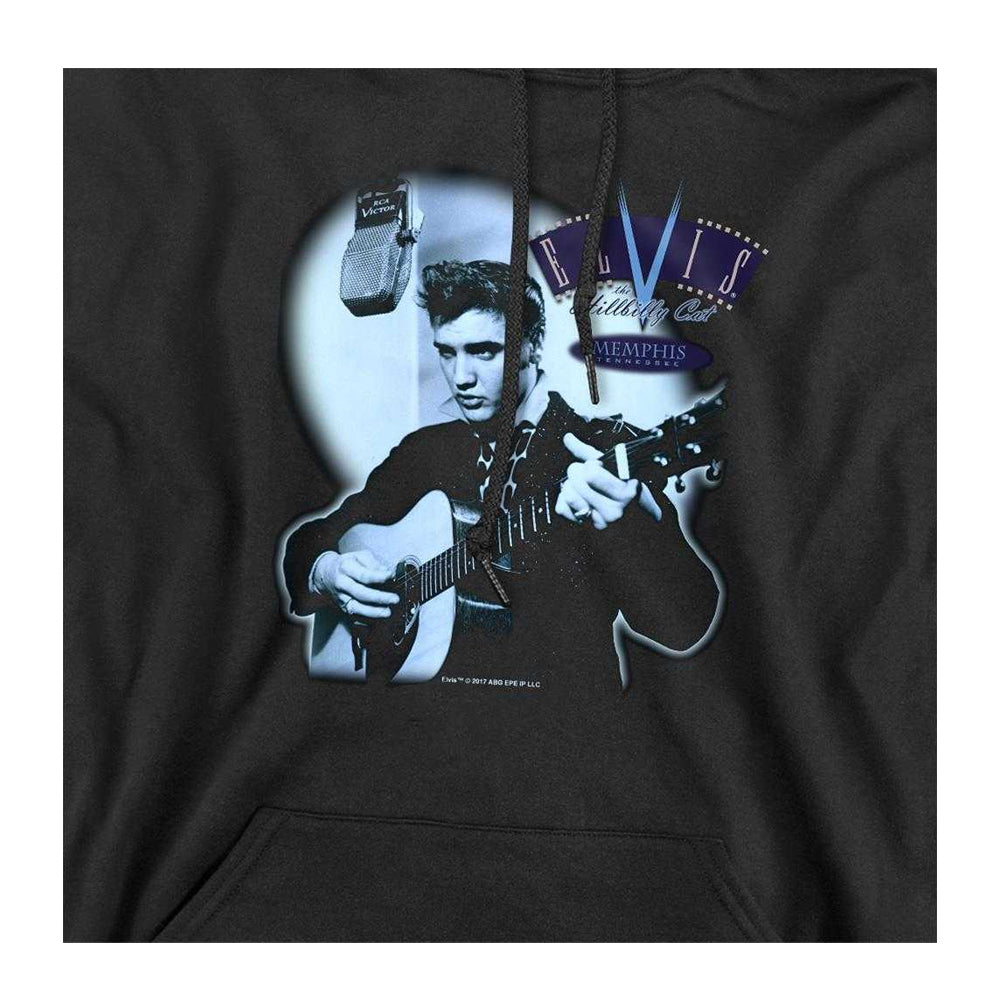 Black - Side - Elvis Presley Unisex Adult Hillbilly Cat Hoodie
