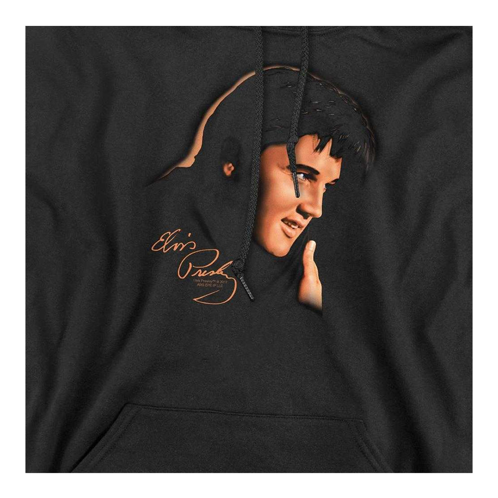 Black - Side - Elvis Presley Unisex Adult Warm Portrait Hoodie
